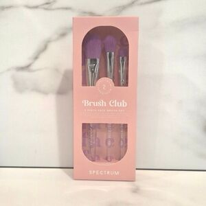 Spectrum Brush Club 3 Piece Face Brush Set Purple - NEW IN BOX